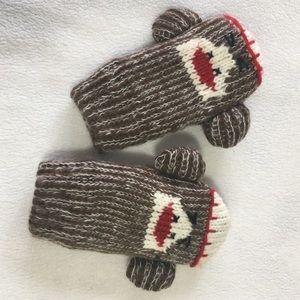 Sock Monkey warm lined mittens 18-24 months